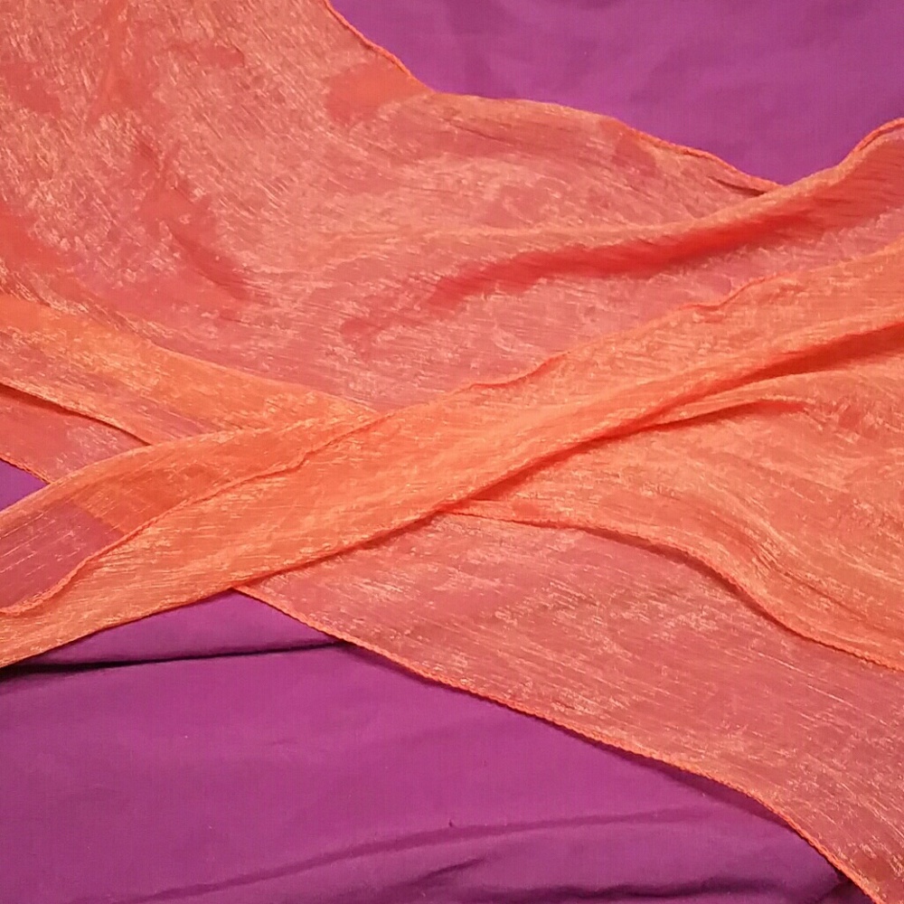 Shiny, sheer scarf